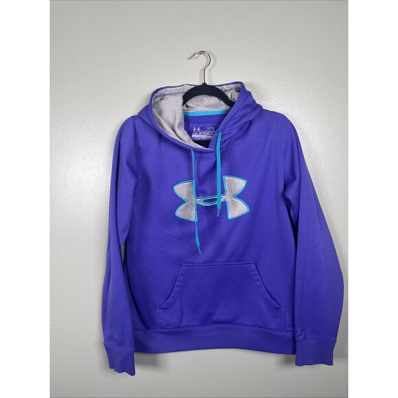 UNDER ARMOUR UA STORM SWEATSHIRT HOODIE Purple Gray Teal Women’s Size Medium - Picture 1 of 8